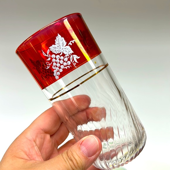 Vintage set on 6 Borgonovo Italy glass tumblers - Picture 2 of 10